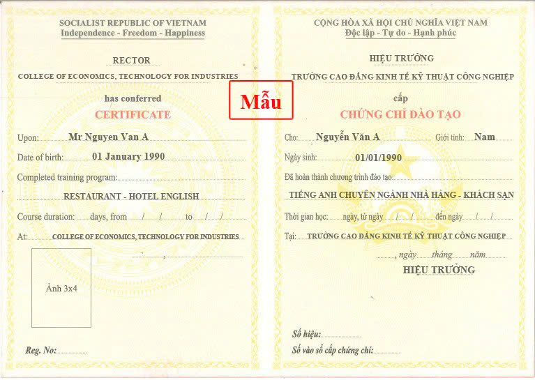 KHÓA HỌC TIẾNG ANH NHÀ HÀNG KHÁCH SẠN